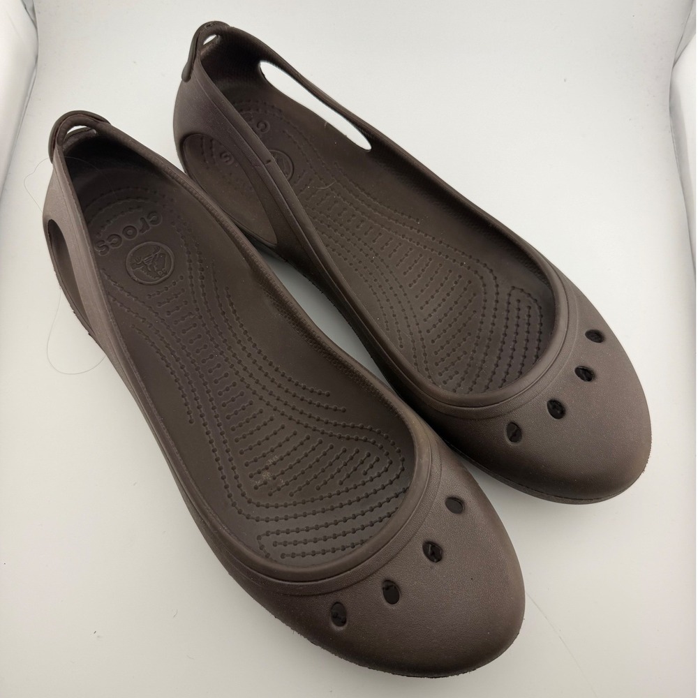 Crocs Kadee Ballet Flats Womens Size 11 Brown Slip On Casual Shoes